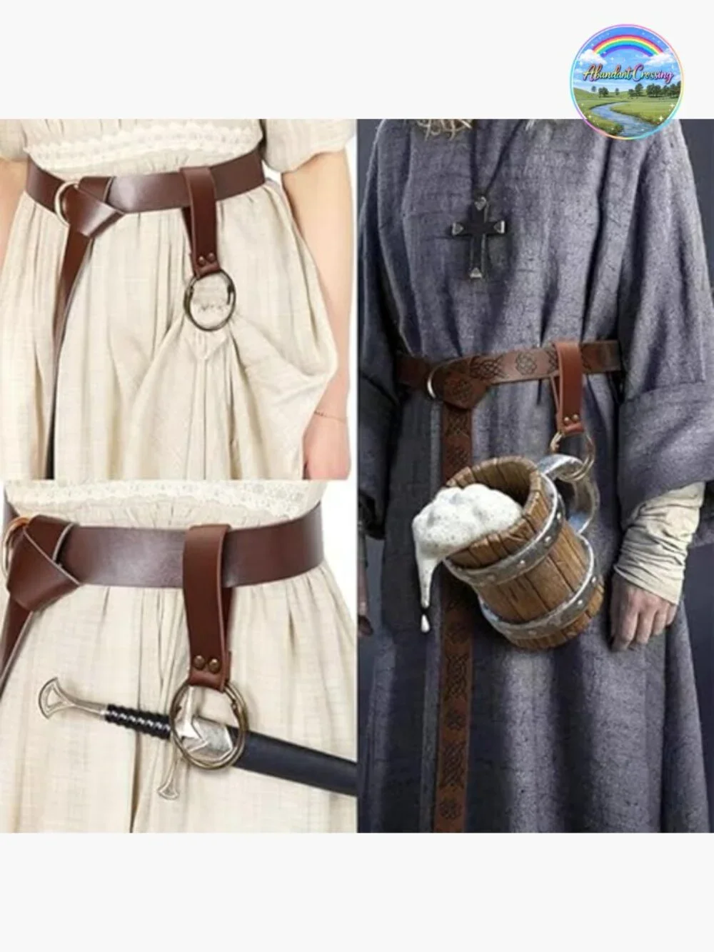 Steampunk Leather Waist Bag Fanny Pack Phone Holder Medieval Belt Pouch Cosplay